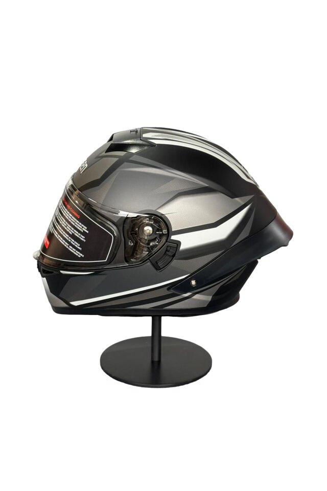 SCHARF Ws-602 Güneş Gözlüklü Full Face Kask (Şeffaf Vizörlü) MATT BLACK K4 (602) SİYAH - M