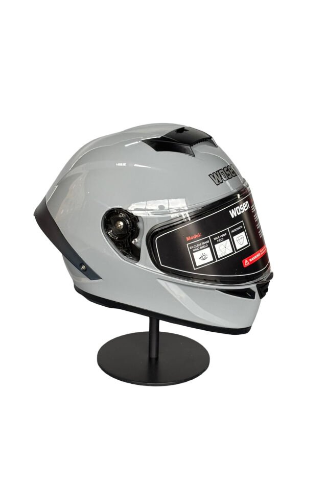 SCHARF Ws-602 Güneş Gözlüklü Full Face Kask (Şeffaf Vizörlü) Cement Grey (602) Gri - M