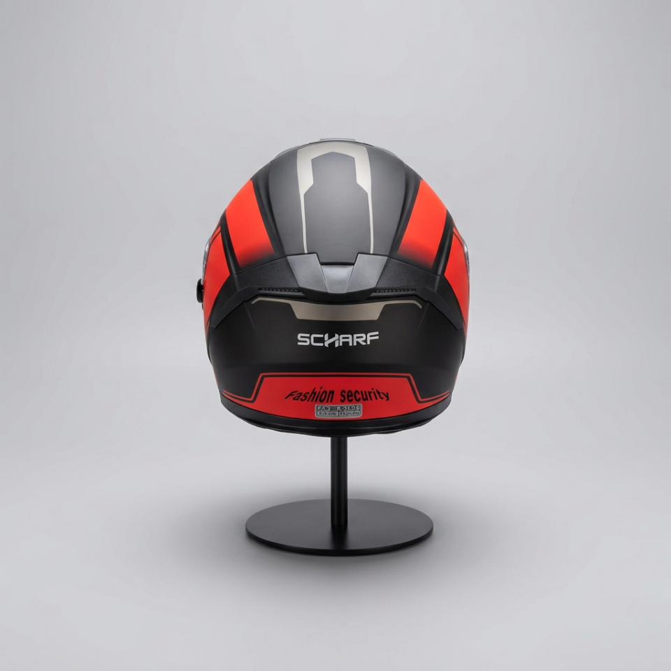 528 Şeffaf Vizörlü Yarım Motosiklet Kaskı - Güneş Camlı Açık Kask (R1 RED)