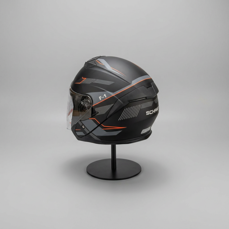 528 Şeffaf Vizörlü Yarım Motosiklet Kaskı - Güneş Camlı Açık Kask (G1)