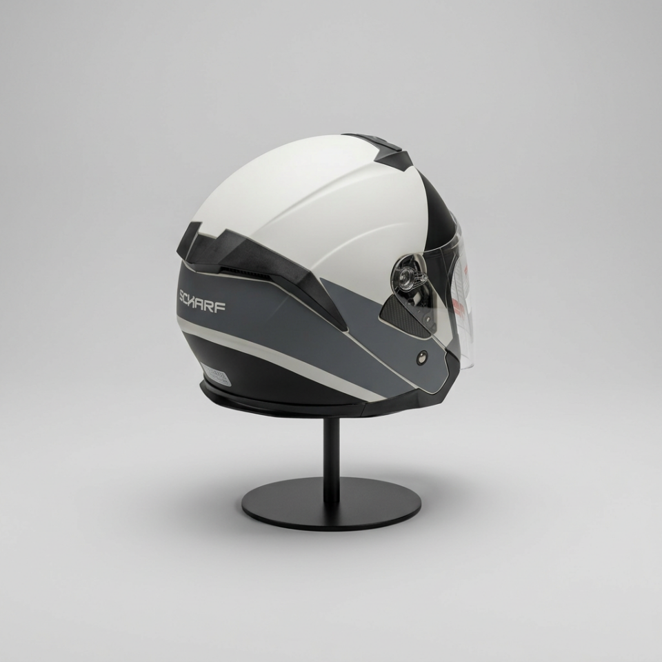 528 Şeffaf Vizörlü Yarım Motosiklet Kaskı - Güneş Camlı Açık Kask (P1)