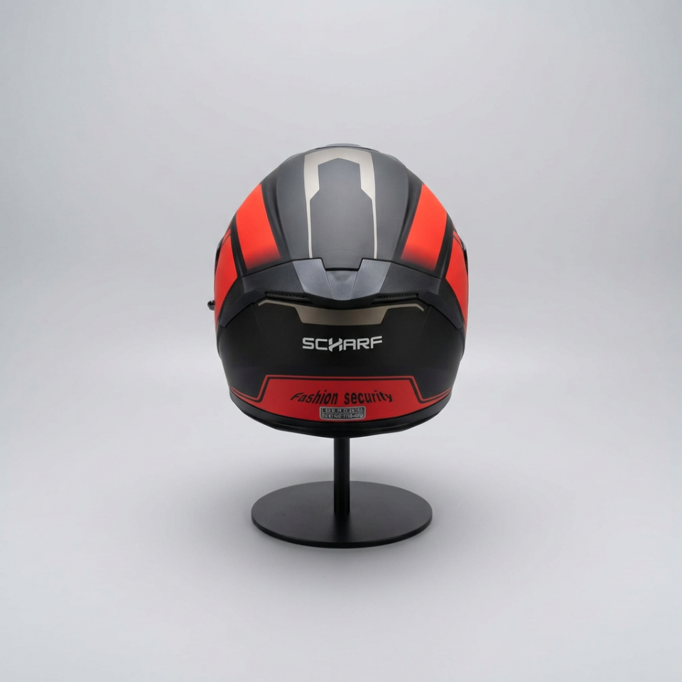 528 Siyah Vizörlü Yarım Motosiklet Kaskı - Güneş Camlı Açık Kask (R1 RED)