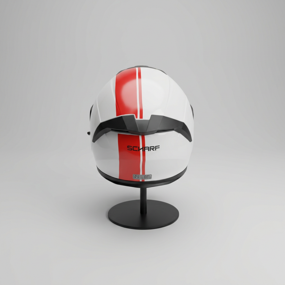 528 Siyah Vizörlü Yarım Motosiklet Kaskı - Güneş Camlı Açık Kask (WHITE Y2RED)