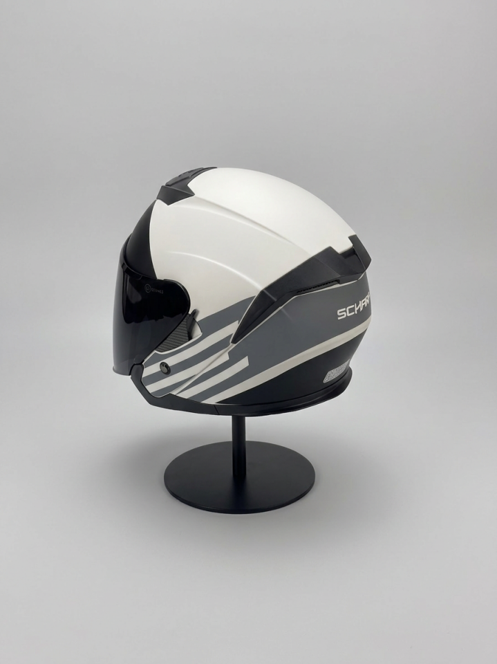 528 Siyah Vizörlü Yarım Motosiklet Kaskı - Güneş Camlı Açık Kask (P1)