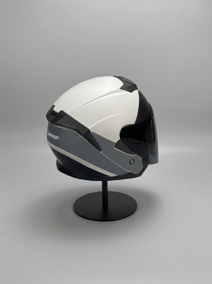 528 Siyah Vizörlü Yarım Motosiklet Kaskı - Güneş Camlı Açık Kask (P1)