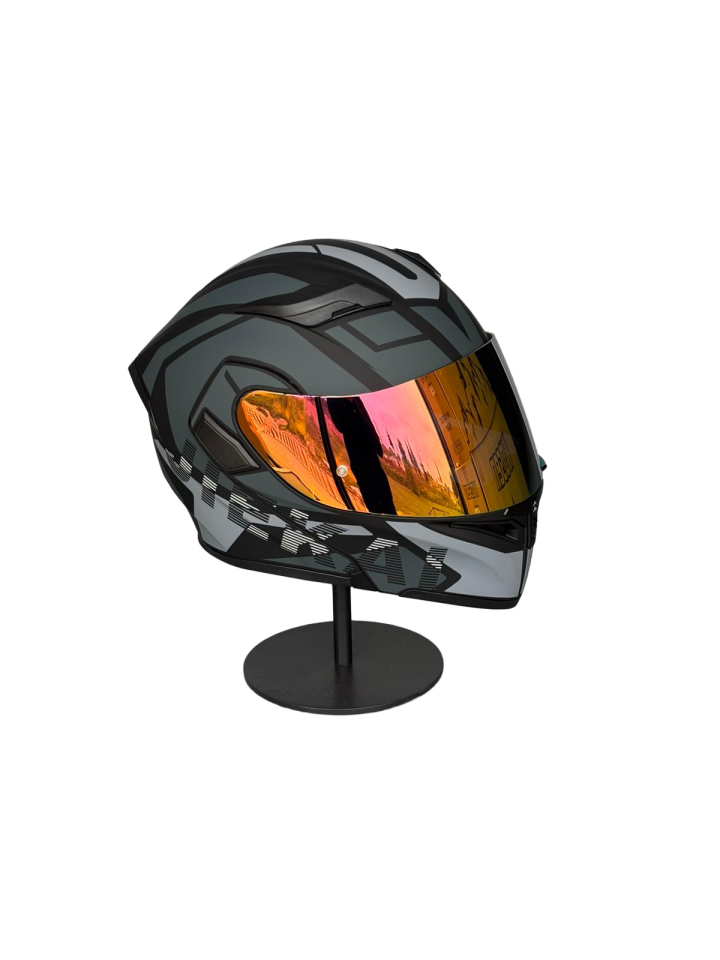 902 Güneş Vizörlü Çene Açılır Kask H1 GREY (RosePink Vizörlü)