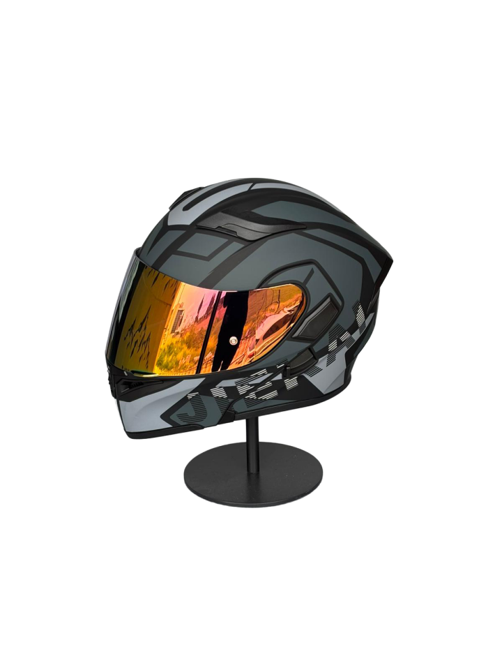 902 Güneş Vizörlü Çene Açılır Kask H1 GREY (RosePink Vizörlü)
