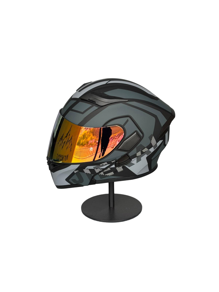 902 Güneş Vizörlü Çene Açılır Kask H1 GREY (RosePink Vizörlü)