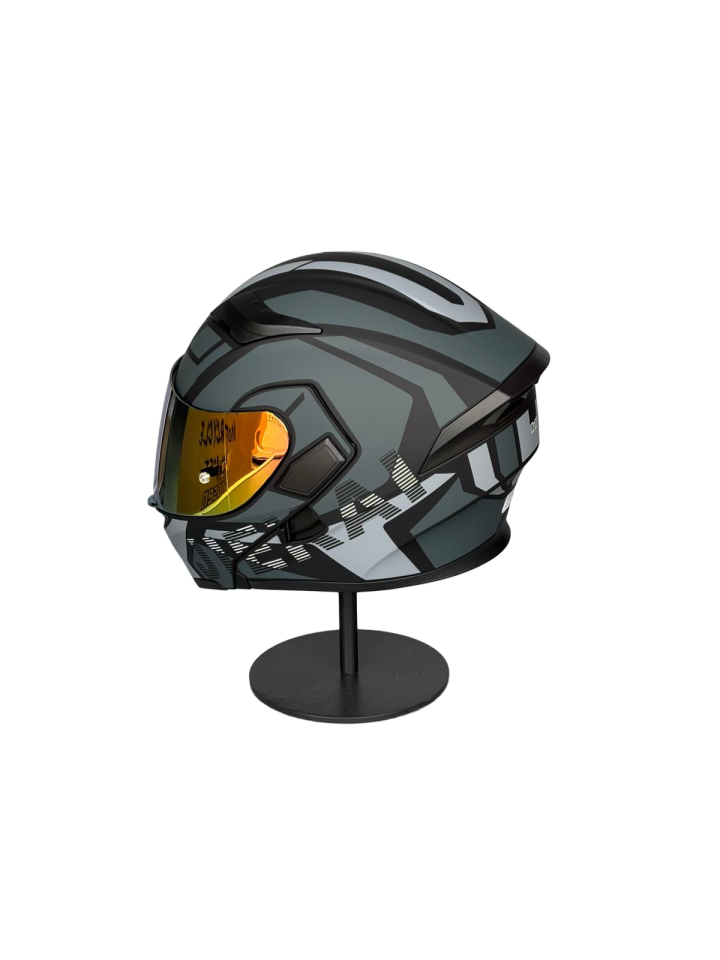 902 Güneş Vizörlü Çene Açılır Kask H1 GREY (RosePink Vizörlü)
