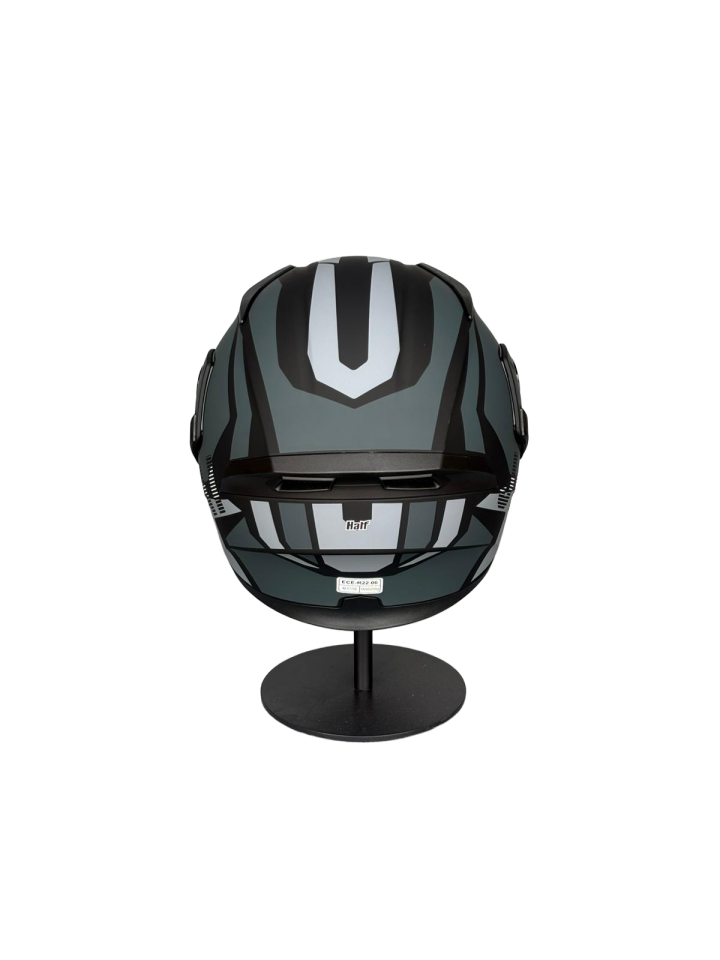 - 902 Güneş Vizörlü Çene Açılır Kask H1 GREY (Silver Vizörlü)