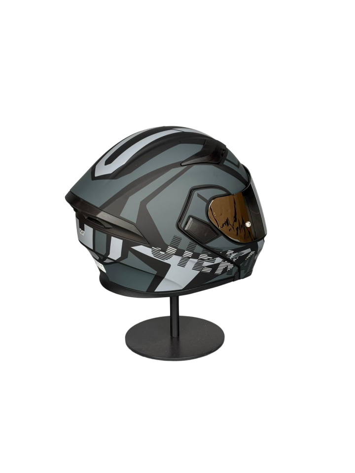 - 902 Güneş Vizörlü Çene Açılır Kask H1 GREY (Silver Vizörlü)