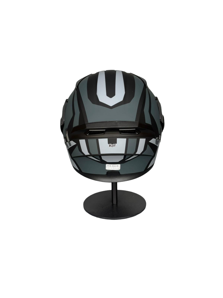 - 902 Güneş Vizörlü Çene Açılır Kask H1 GREY (DarkBlue Vizörlü)
