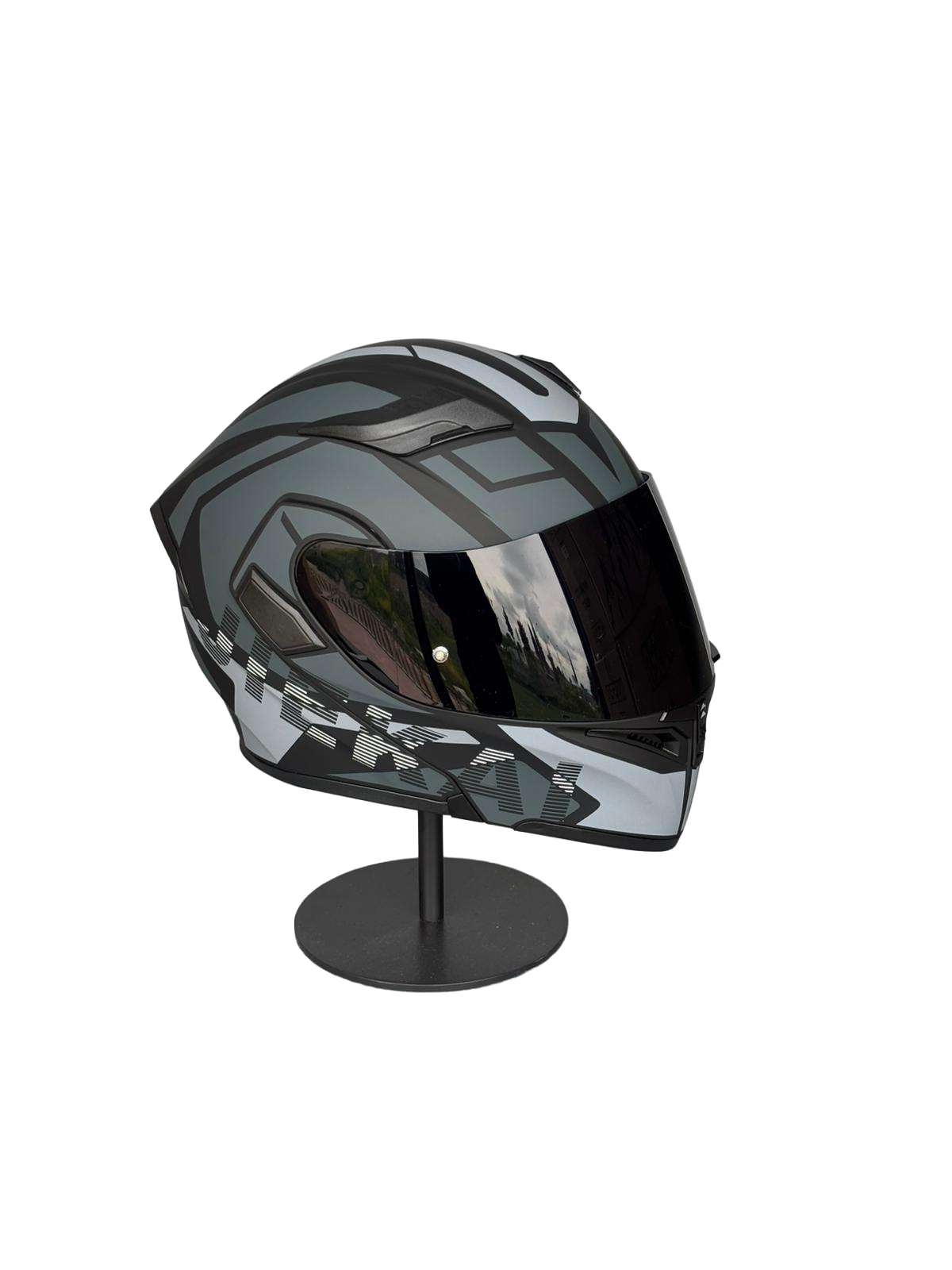 - 902 Güneş Vizörlü Çene Açılır Kask H1 GREY (Smoke Vizörlü)