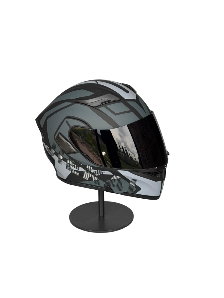 - 902 Güneş Vizörlü Çene Açılır Kask H1 GREY (Smoke Vizörlü)