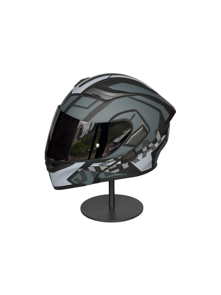 - 902 Güneş Vizörlü Çene Açılır Kask H1 GREY (Smoke Vizörlü)