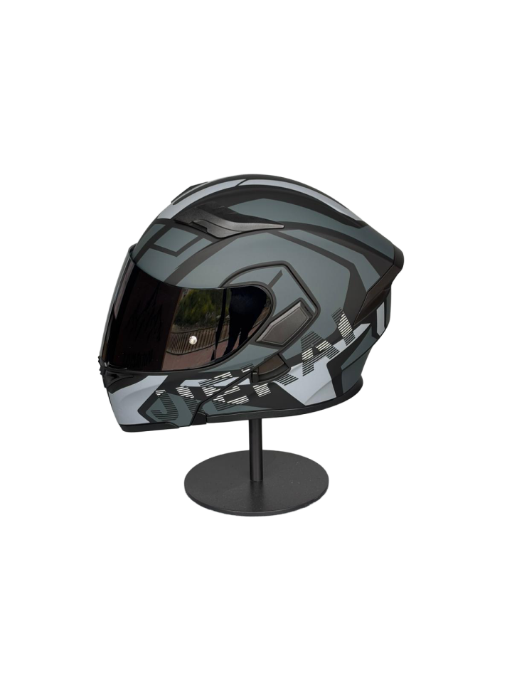 - 902 Güneş Vizörlü Çene Açılır Kask H1 GREY (Smoke Vizörlü)