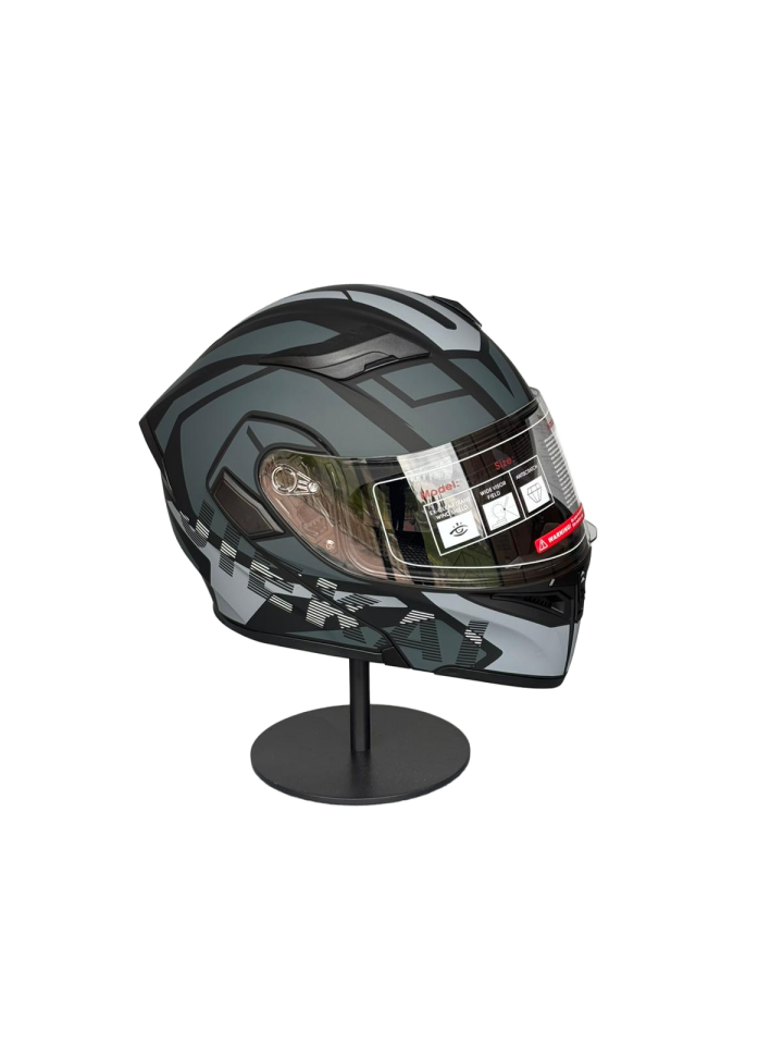 - 902 Güneş Vizörlü Çene Açılır Kask H1 GREY (Şeffaf Vizörlü)