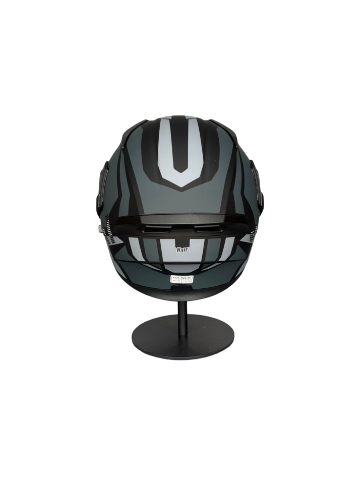 - 902 Güneş Vizörlü Çene Açılır Kask H1 GREY (Şeffaf Vizörlü)