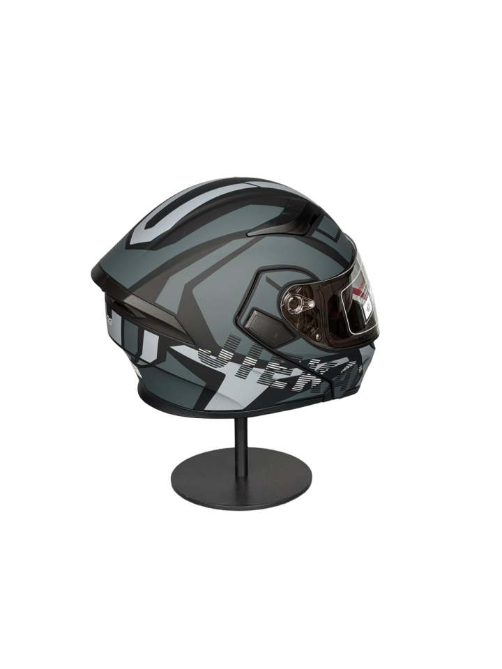 - 902 Güneş Vizörlü Çene Açılır Kask H1 GREY (Şeffaf Vizörlü)