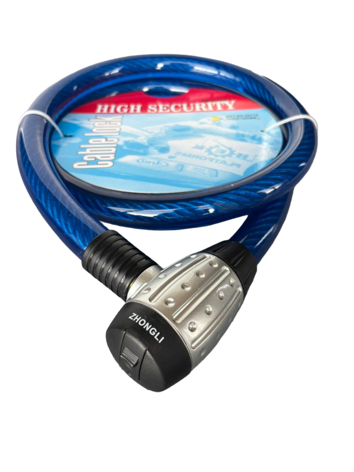 SCHARF Motosiklet Kilidi 1500mm x 25mm Çelik Halat – Mavi Güvenlik Kilidi