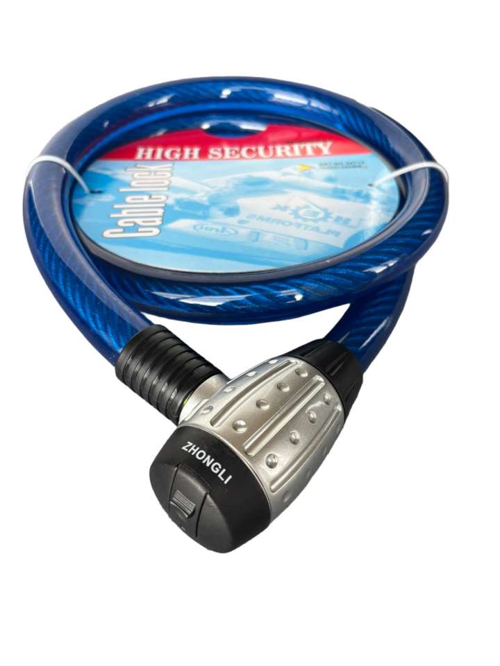 SCHARF Motosiklet Kilidi 1500mm x 25mm Çelik Halat – Mavi Güvenlik Kilidi