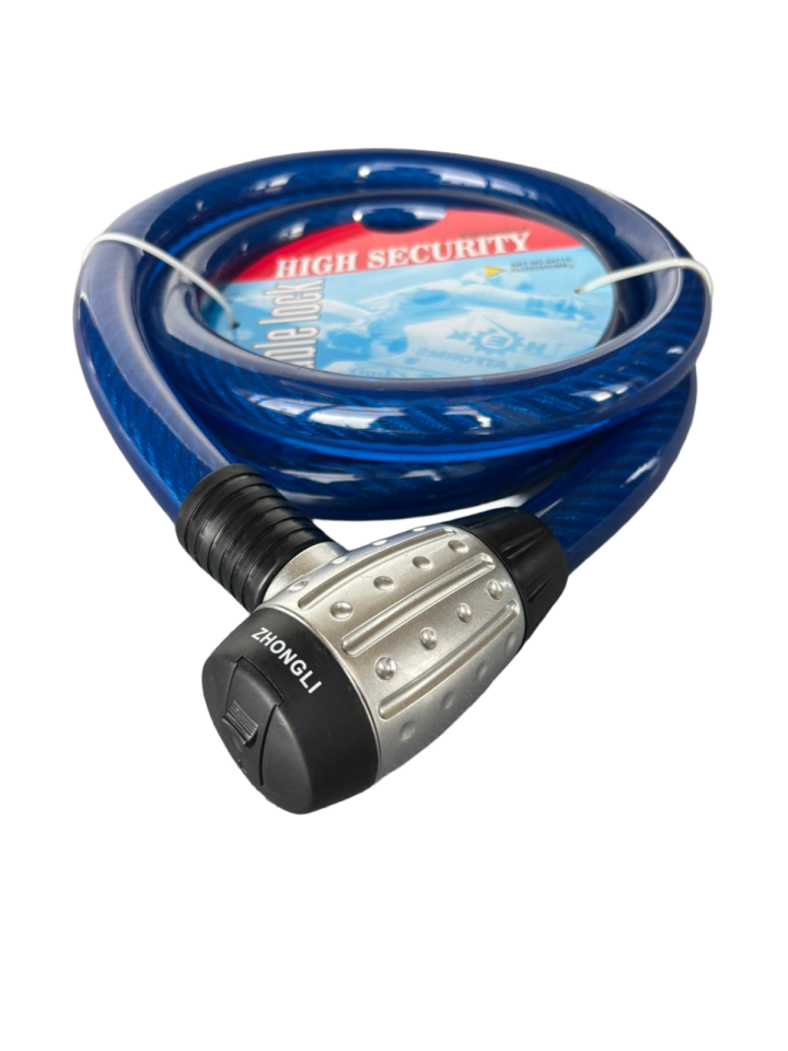 SCHARF Motosiklet Kilidi 2000mm x 25mm Çelik Halat – Mavi Güvenlik Kilidi