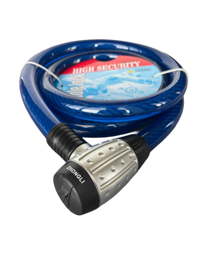 SCHARF Motosiklet Kilidi 2000mm x 25mm Çelik Halat – Mavi Güvenlik Kilidi