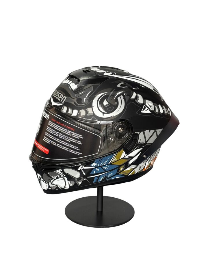 SCHARF Ws-602 Güneş Gözlüklü Full Face Kask (Şeffaf Vizörlü) MATT BLACK W5 (602)