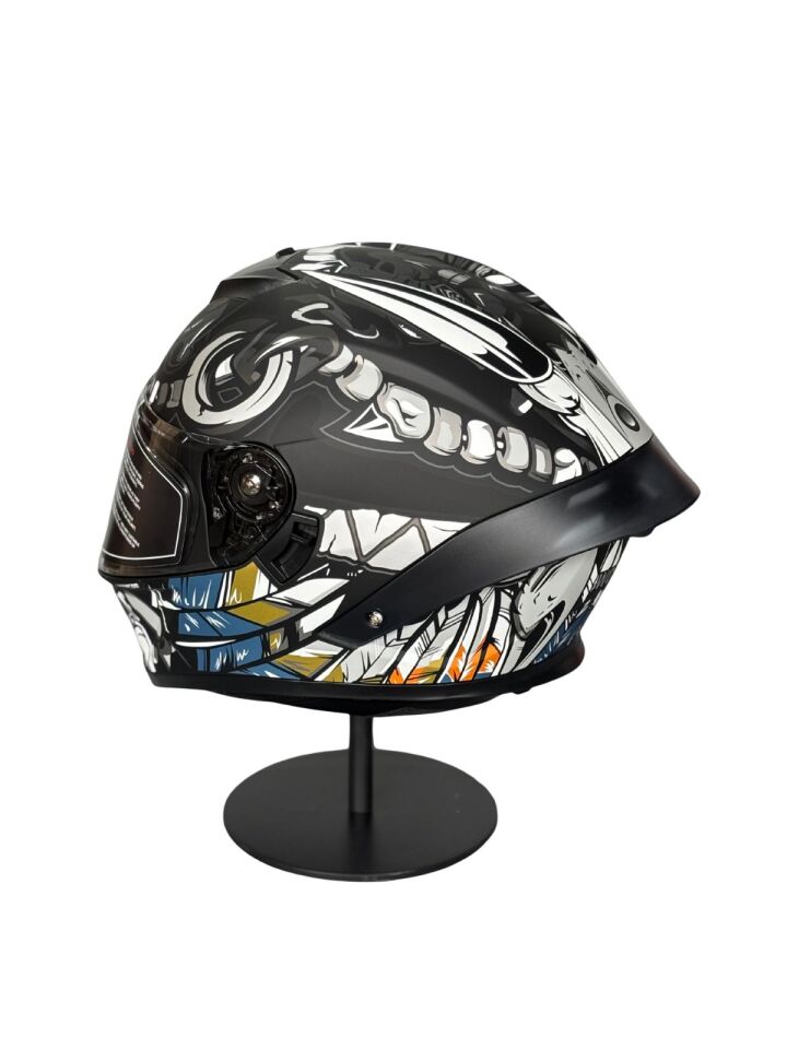 SCHARF Ws-602 Güneş Gözlüklü Full Face Kask (Şeffaf Vizörlü) MATT BLACK W5 (602)