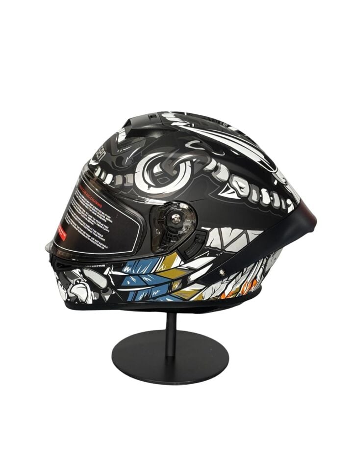 SCHARF Ws-602 Güneş Gözlüklü Full Face Kask (Şeffaf Vizörlü) MATT BLACK W5 (602)