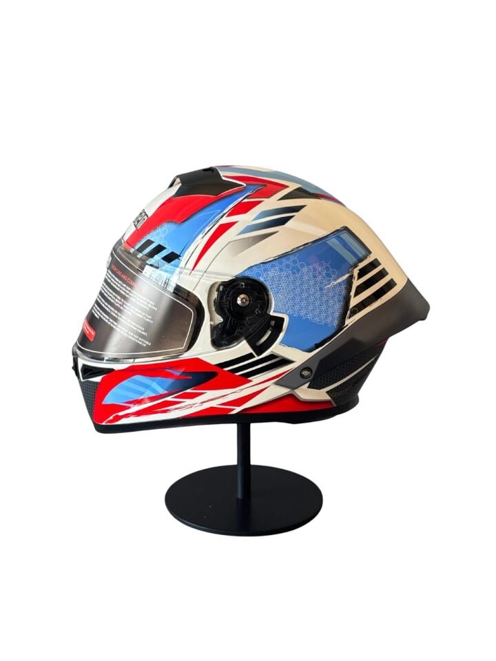 SCHARF Ws-602 Güneş Gözlüklü Full Face Kask (Şeffaf Vizörlü) WHITE K6 (602)