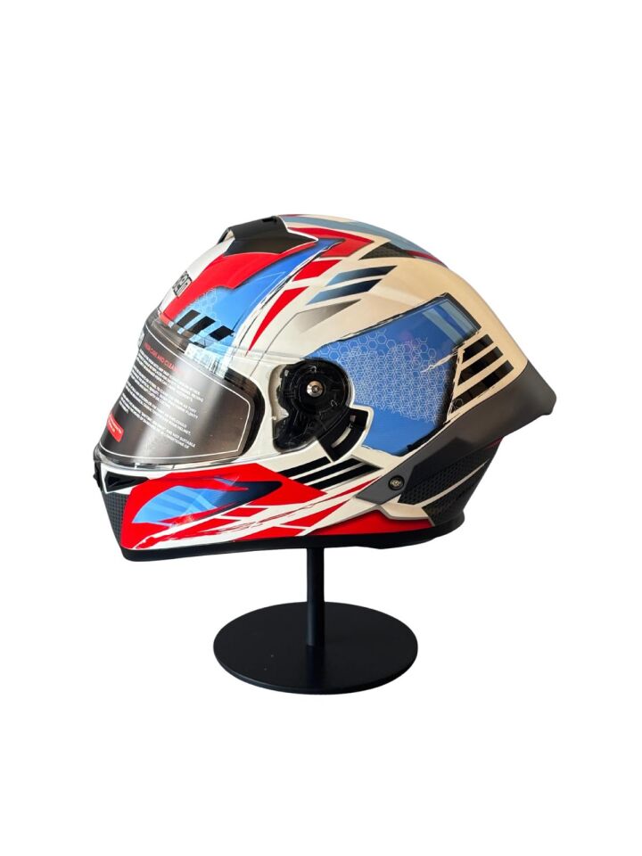 SCHARF Ws-602 Güneş Gözlüklü Full Face Kask (Şeffaf Vizörlü) WHITE K6 (602)