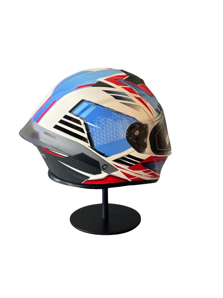 SCHARF Ws-602 Güneş Gözlüklü Full Face Kask (Şeffaf Vizörlü) WHITE K6 (602)