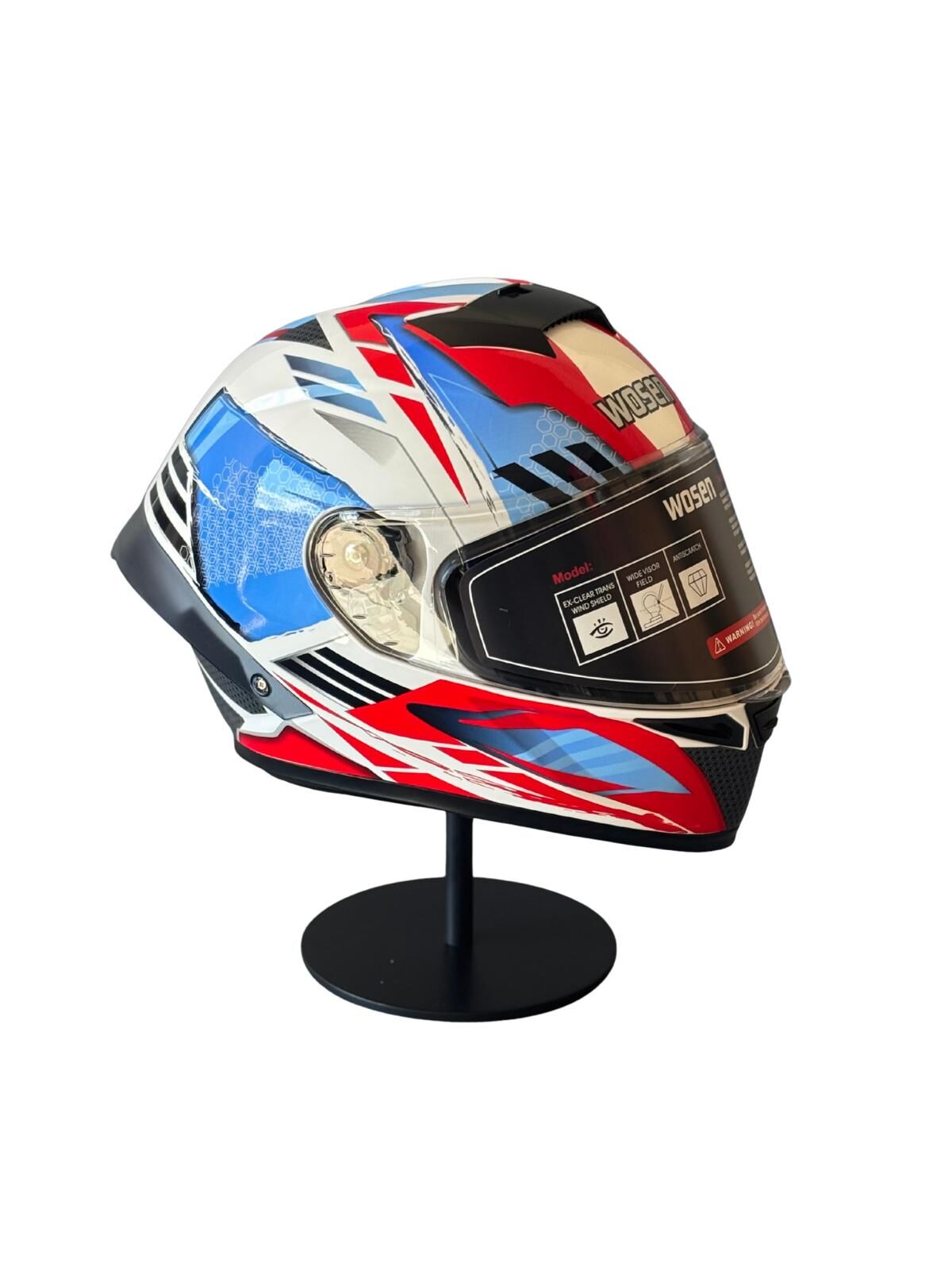 SCHARF Ws-602 Güneş Gözlüklü Full Face Kask (Şeffaf Vizörlü) WHITE K6 (602)