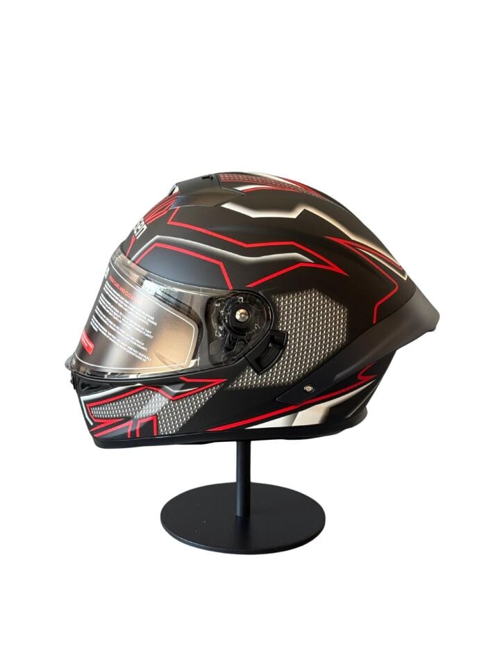 SCHARF Ws-602 Güneş Gözlüklü Full Face Kask (Şeffaf Vizörlü) MATT BLACK K1 (602)