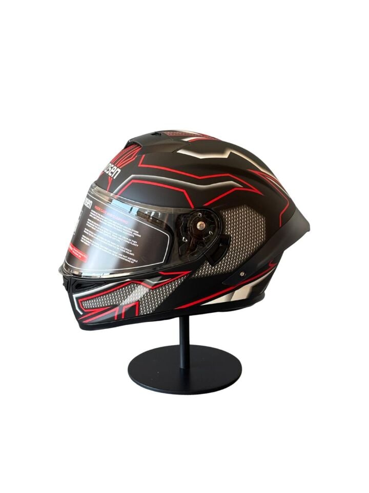 SCHARF Ws-602 Güneş Gözlüklü Full Face Kask (Şeffaf Vizörlü) MATT BLACK K1 (602)