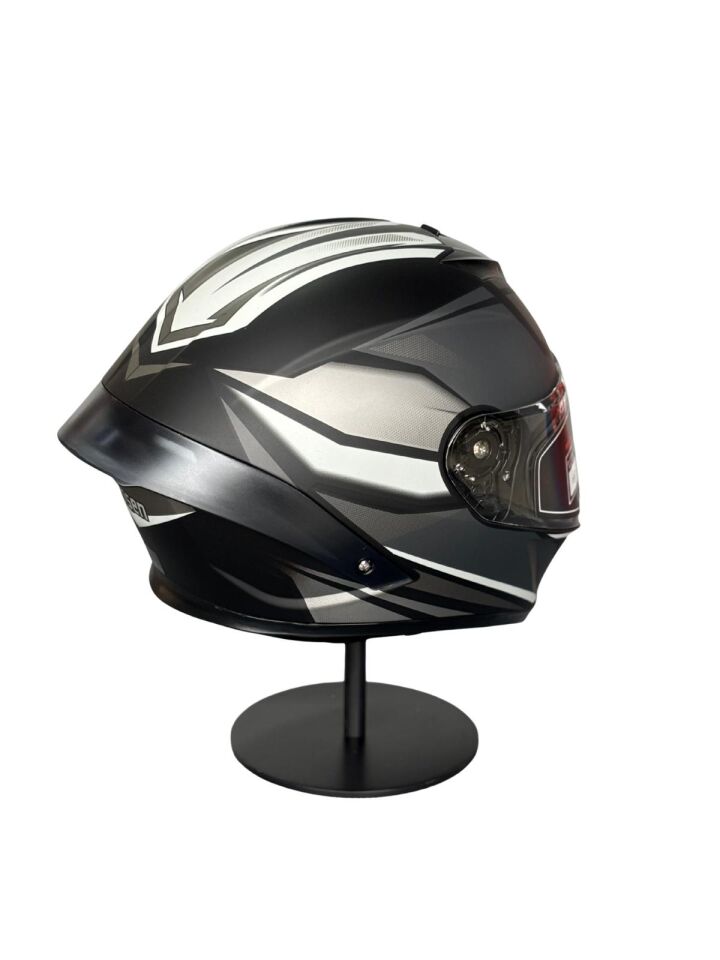 SCHARF Ws-602 Güneş Gözlüklü Full Face Kask (Şeffaf Vizörlü) MATT BLACK K4 (602)
