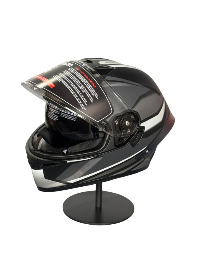 SCHARF Ws-602 Güneş Gözlüklü Full Face Kask (Şeffaf Vizörlü) MATT BLACK K4 (602)