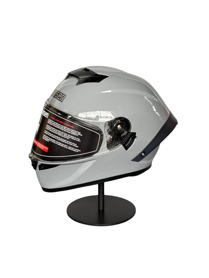SCHARF Ws-602 Güneş Gözlüklü Full Face Kask (Şeffaf Vizörlü) Cement Grey (602)