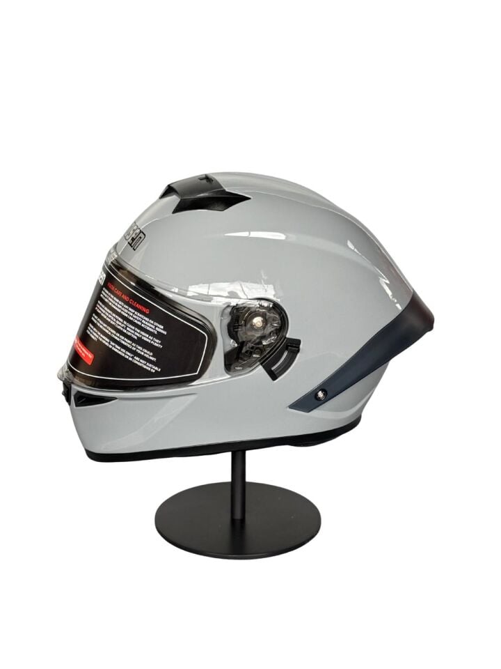 SCHARF Ws-602 Güneş Gözlüklü Full Face Kask (Şeffaf Vizörlü) Cement Grey (602)