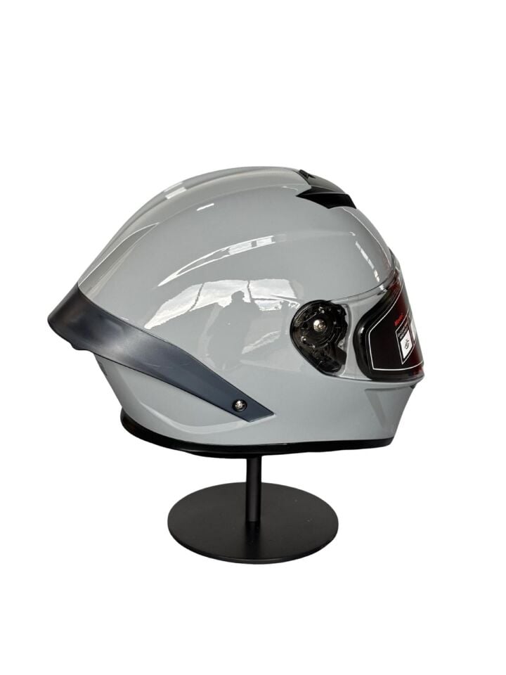 SCHARF Ws-602 Güneş Gözlüklü Full Face Kask (Şeffaf Vizörlü) Cement Grey (602)