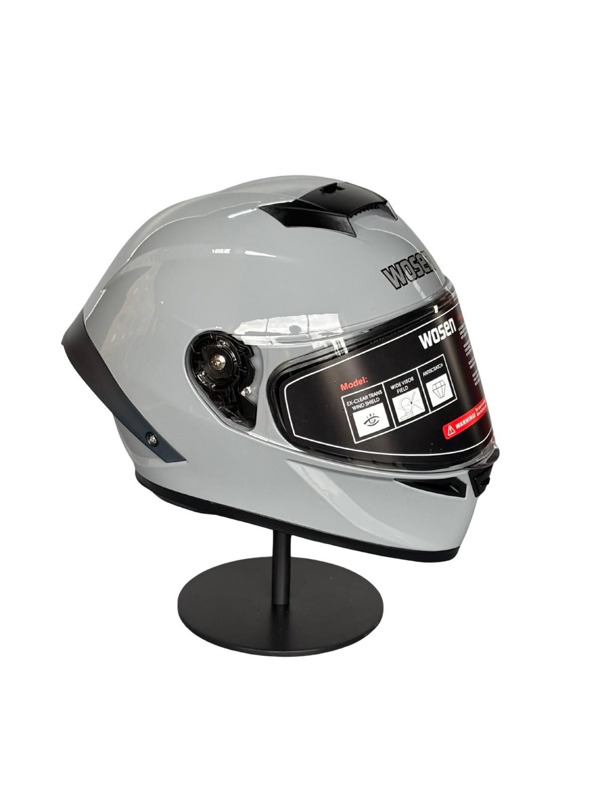 SCHARF Ws-602 Güneş Gözlüklü Full Face Kask (Şeffaf Vizörlü) Cement Grey (602)