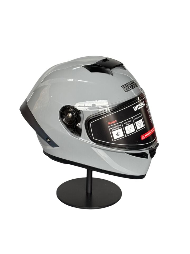 SCHARF Ws-602 Güneş Gözlüklü Full Face Kask (Şeffaf Vizörlü) Cement Grey (602)