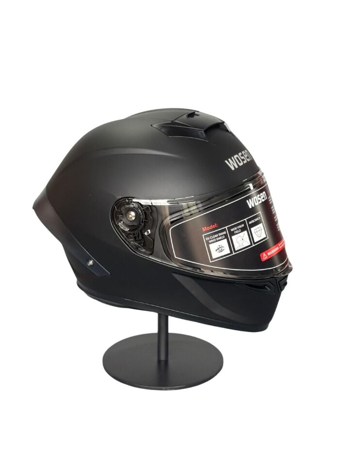 SCHARF Ws-602 Güneş Gözlüklü Full Face Kask (Şeffaf Vizörlü) MATT BLACK (602)