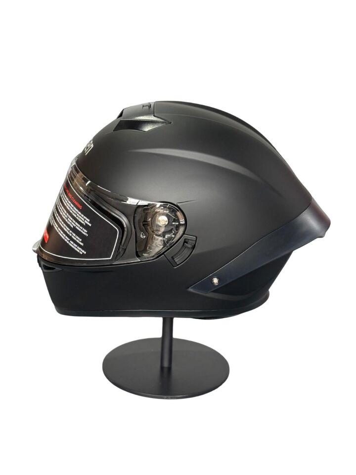 SCHARF Ws-602 Güneş Gözlüklü Full Face Kask (Şeffaf Vizörlü) MATT BLACK (602)