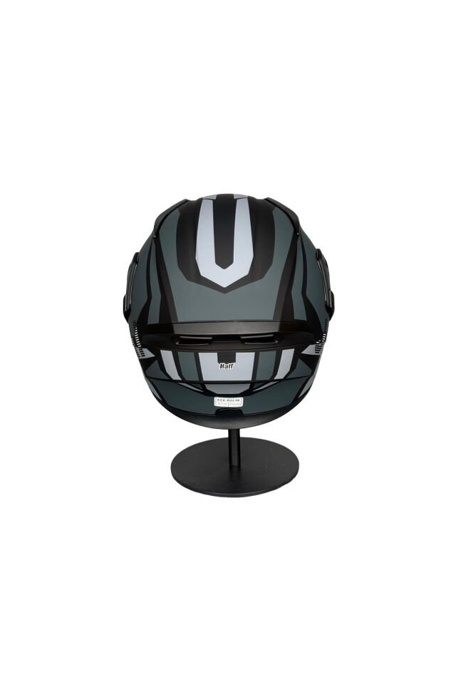 902 Güneş Vizörlü Çene Açılır Kask H1 GREY (RainBowGreen Vizörlü) Gri - L