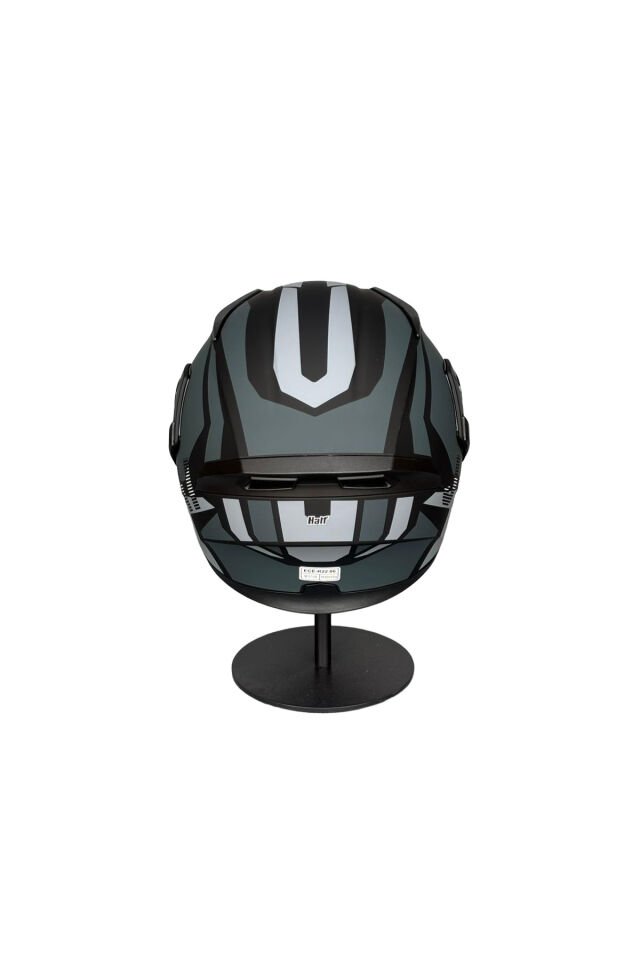 - 902 Güneş Vizörlü Çene Açılır Kask H1 GREY (Silver Vizörlü) Gri - L